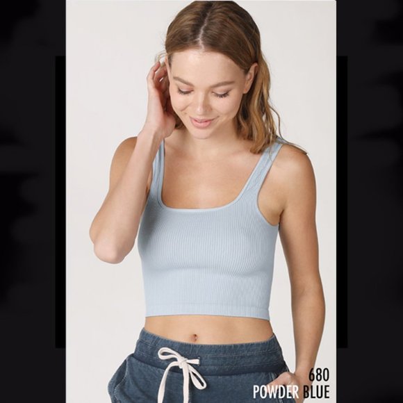 NIKIBIKI - V-Neck Crop Top Horizon Blue main image 0